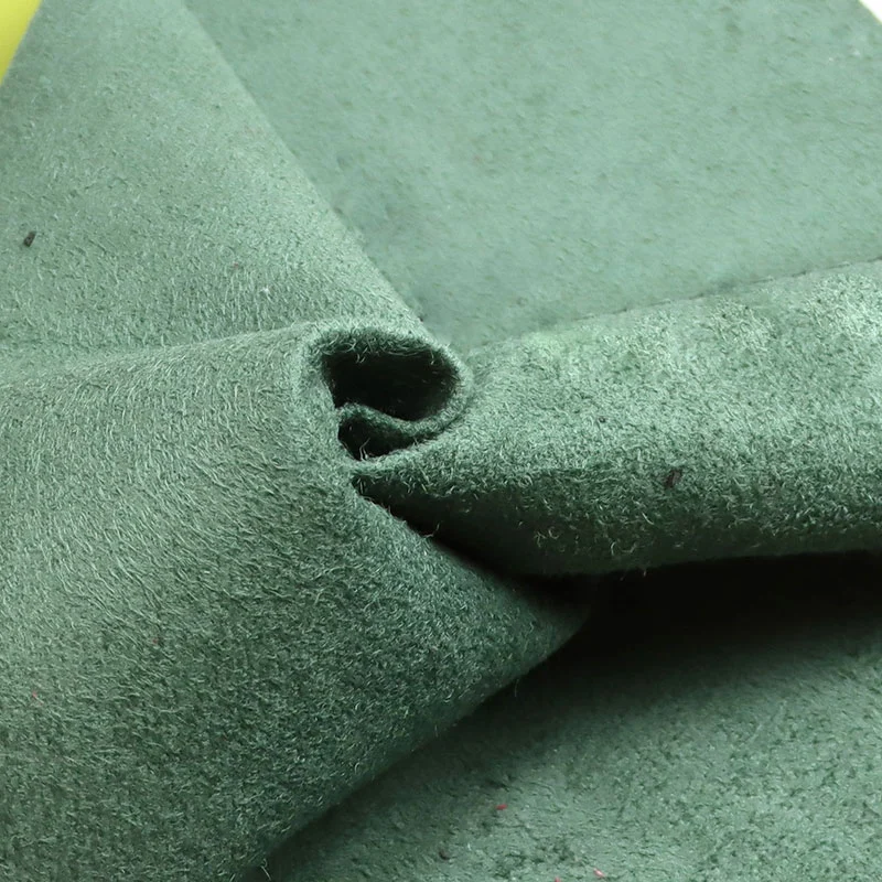Suede Same Color Backing PU Faux Leather Clothing Fabric